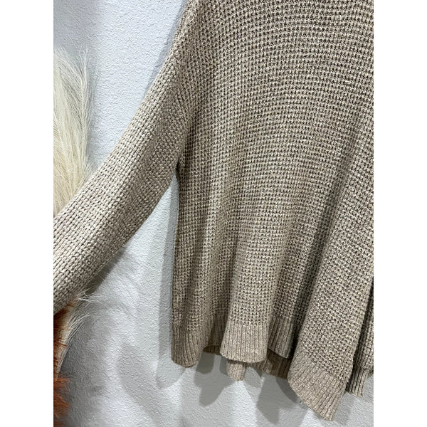 American Eagle Tan Waffle Knit Oversized Sweater XL