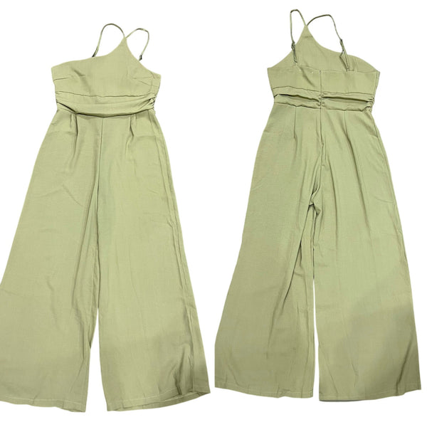 NWOT Nash Grey Boutique Sage Green Wide Leg Sleeveless Jumpsuit Size XL
