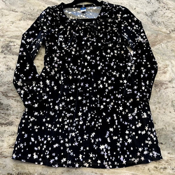NWT Old Navy Girls Black Velvet Star Dress Size Youth Small