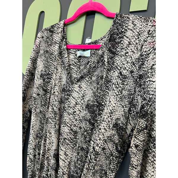NWT Veronica M Black + White Snake Print Dress Size Medium