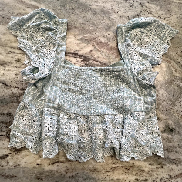 NWT American Eagle Sage Square Neck Peplum Blouse Size Medium