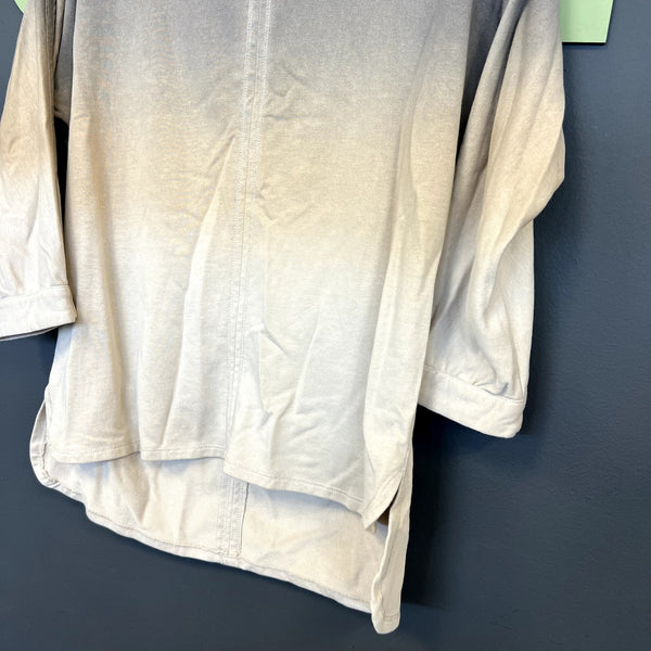 Umgee Ombre Oversized Side Slit Blouse Small
