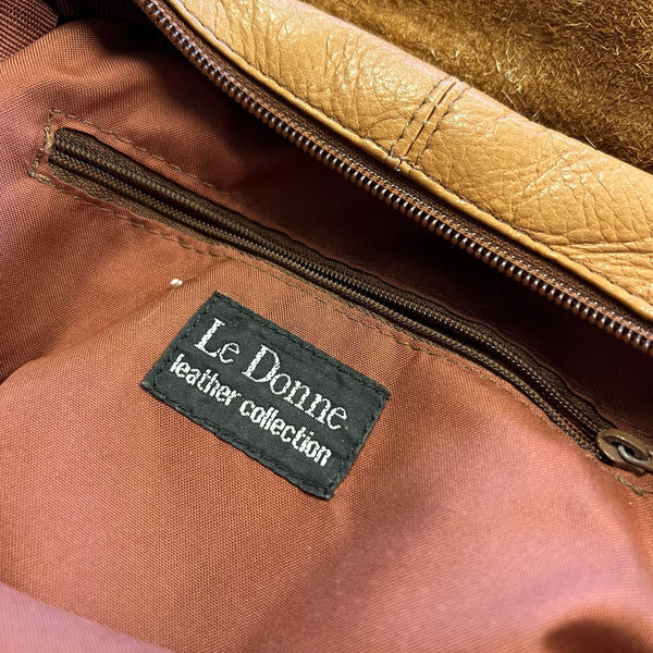 Le Donne Light Tan Leather Collection Backpack