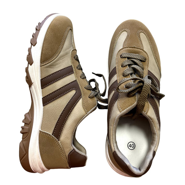 Women's Brown Two Tone Sneakers Size EU 40