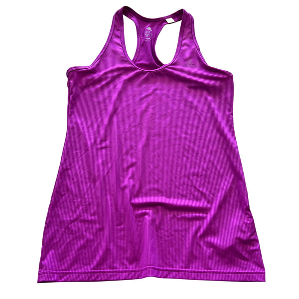 Adidas Purple Ribbed Athletic Tank Size Medium