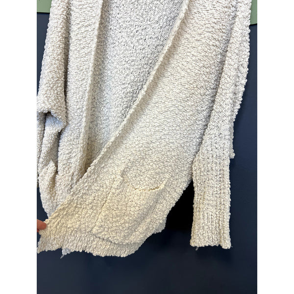 Umgee Cream Popcorn Knit Dolman Cardigan Medium