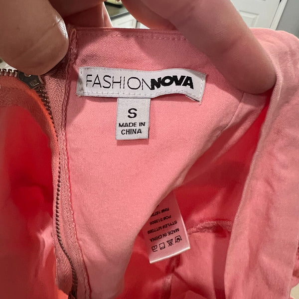 FashionNova Light Pink Tie Shoulder Corset Festival Top Size Small