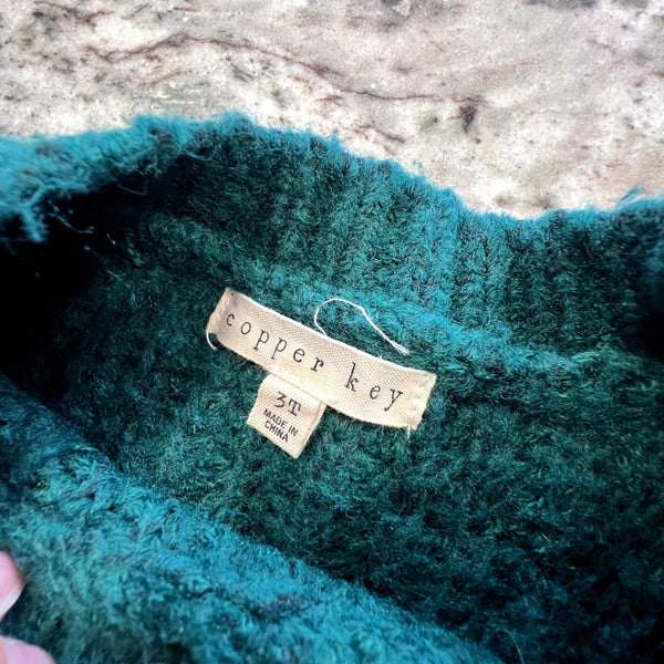 Copper Key Toddler Teal Green Sweater Size 3T