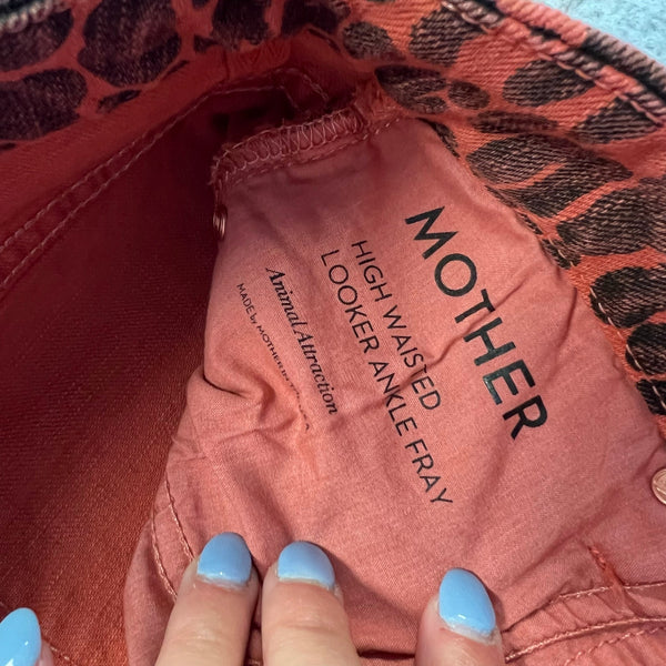Mother Jeans High Waisted Looker Ankle Fray Animal Attraction Skinnies Size 25