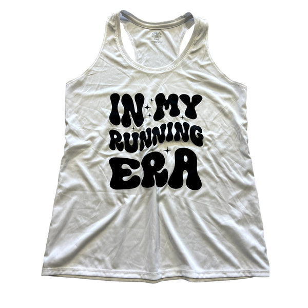 In My Running Era Women's White Athletic Tank Small