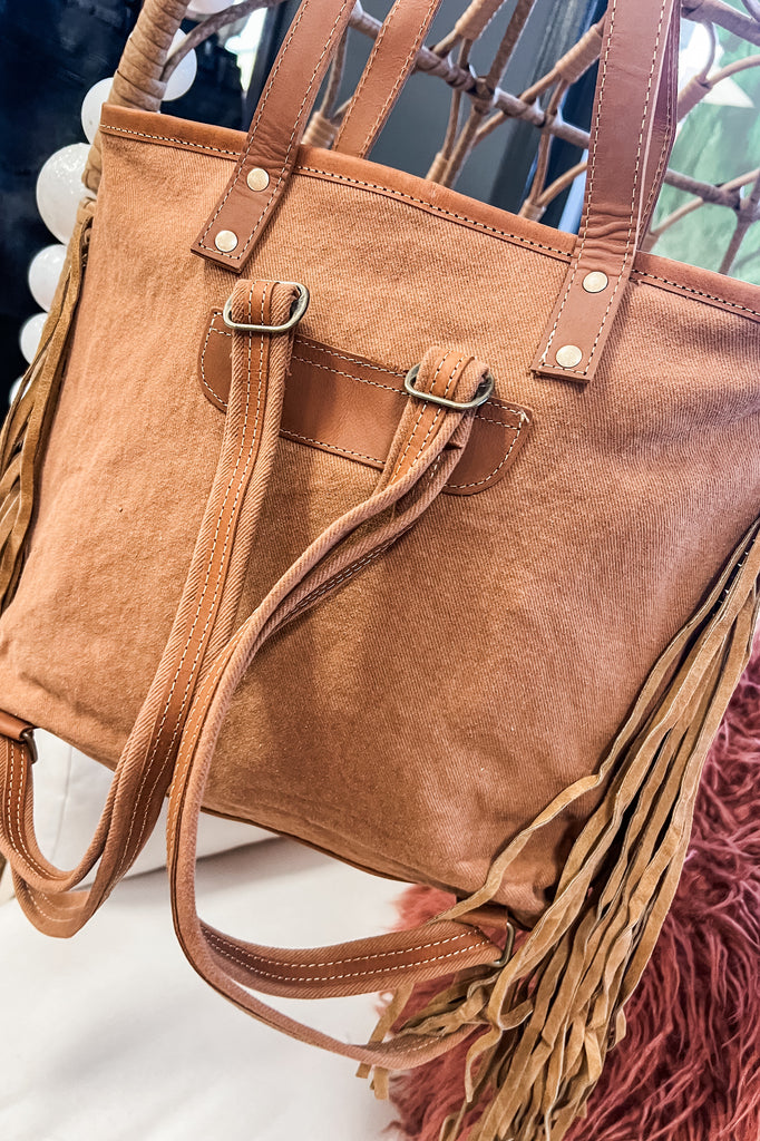 brown leather fringe backpack The Scottsdale Aztec Fringe Backpack – Southern Roots Boutique