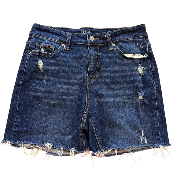 Time and Tru Mid-Rise Dark Wash Cutoff Denim Shorts Size 6