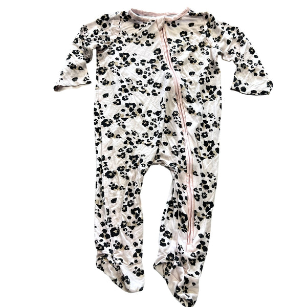 Mudpie White Leopard Zip One Piece Size 6-9 Mo.