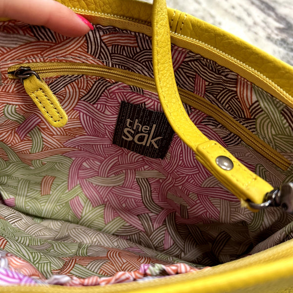 The Sak Yellow Leather Demi Crossbody Clutch