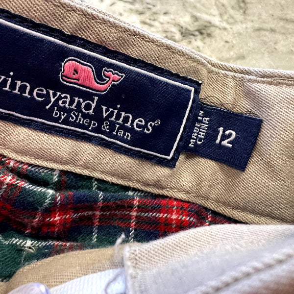 Vineyard Vines Boys Flat Front Flannel Khaki Jeans Size 12