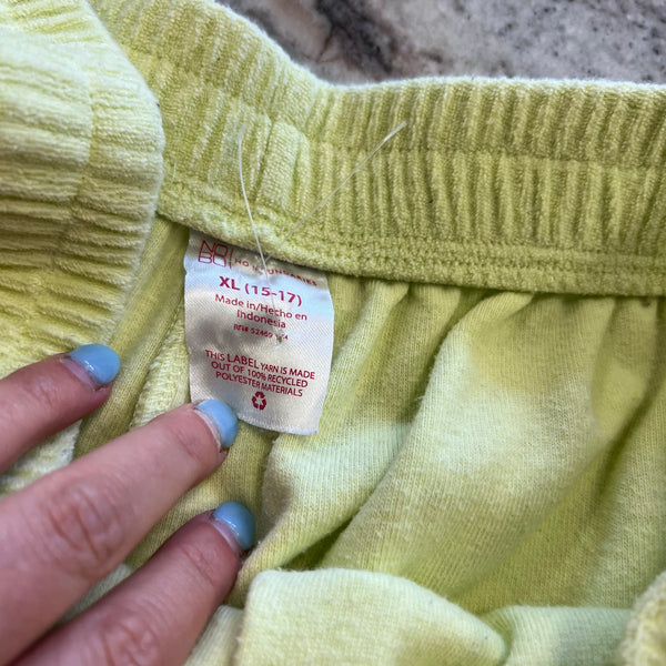 NOBO Lime Green French Terry Shorts Size XL