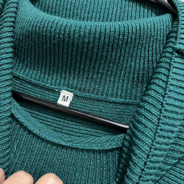 Hunter Green Oversized Turtleneck Dolman Sleeve Ribbed Sweater Medium