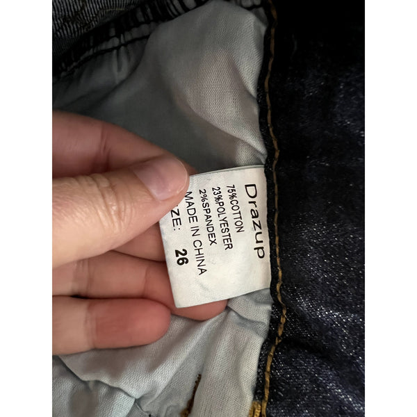 Women's Dark Wash Straight Leg Raw Hem Jeans Size 26