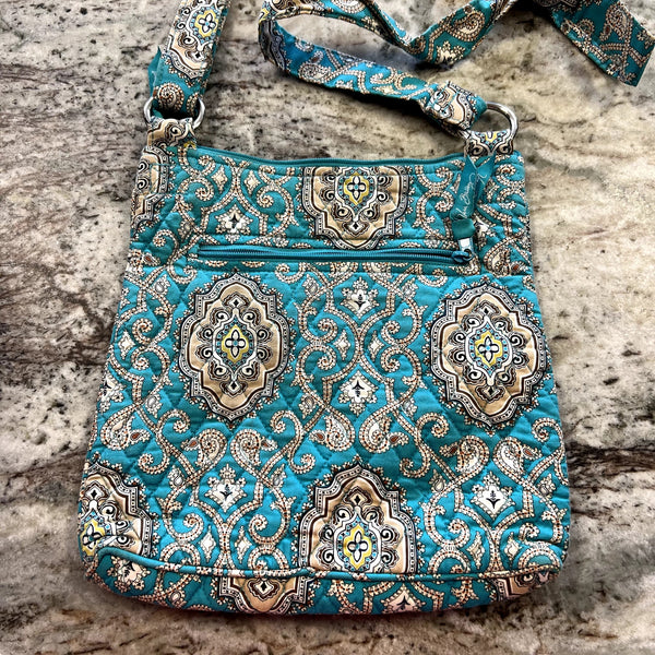 Vera Bradley Hipster Crossbody Bag Retired Totally Turquoise Pattern