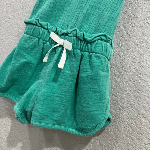 Cat & Jack Ribbed Cotton Mint Green Toddler Romper Size 2T