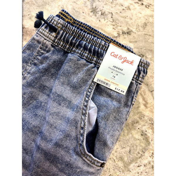 NWT Boys Cat & Jack Super Stretch Denim Jogger Youth Size 16