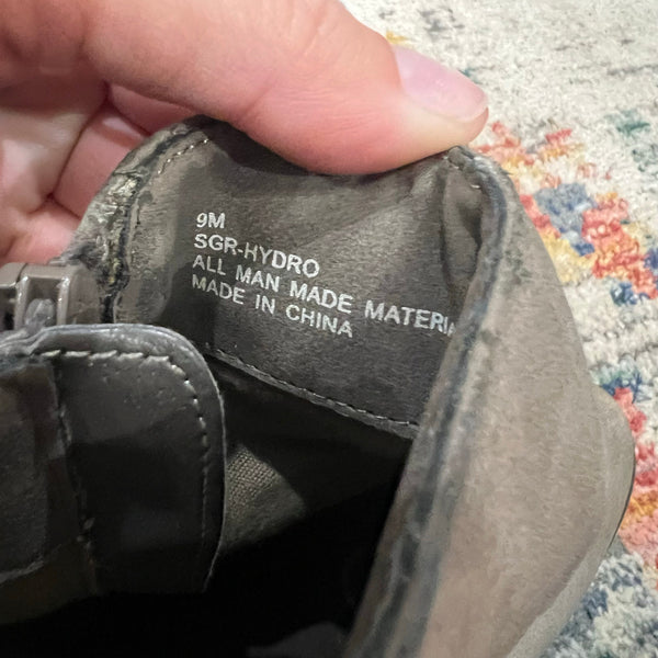 Gray Taupe Side Zip Ankle Booties Size 9