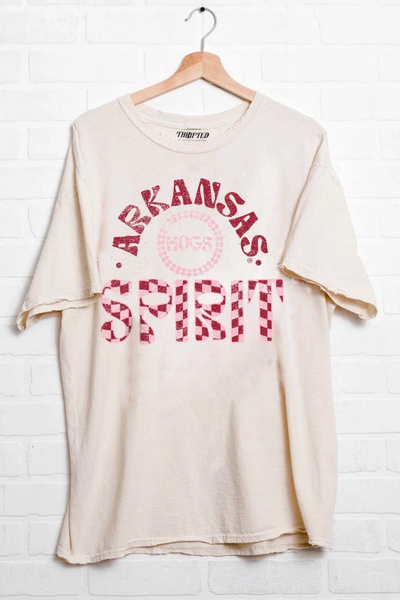 LivyLu Arkansas Hogs Spirit Thrifted Tee