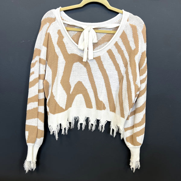Cato Women's Giraffe Striped Sweater Size Large