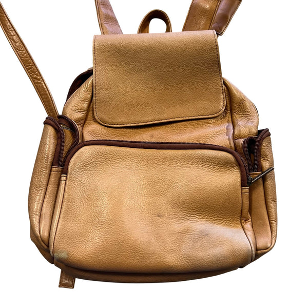 Le Donne Light Tan Leather Collection Backpack