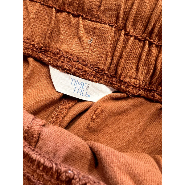Time and Tru Rust Orange Cotton Joggers Size Large