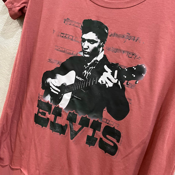 Bella Canvas Mauve Scoop Neck Elvis Graphic Tee Medium