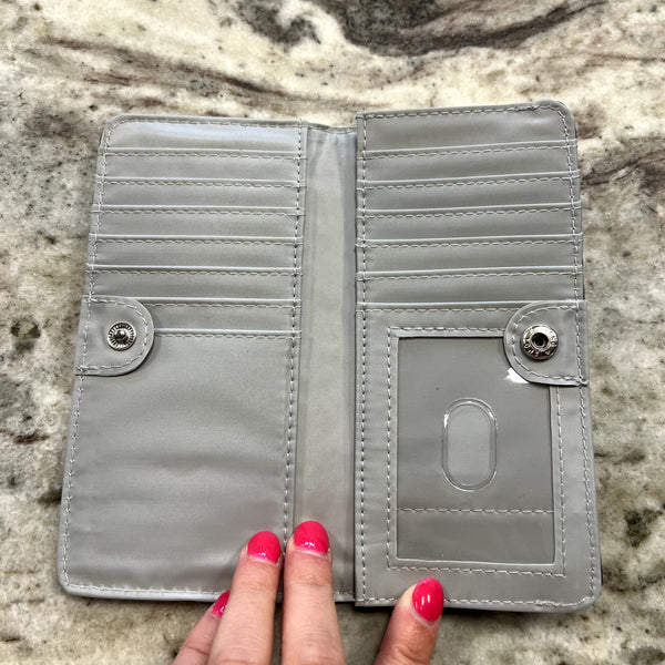 NWT Light Gray Vegan Leather Card Holder Wallet