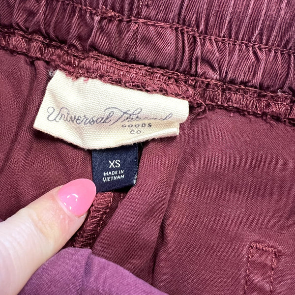 Universal Thread Cuffed Cotton Maroon Shorts XS