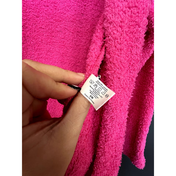 Women's Pink Plush Open Front Cardigan Size Small/Med