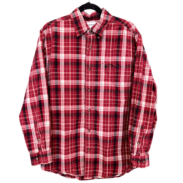 Carhartt Regular Fit Red Plaid Button Down Top Large