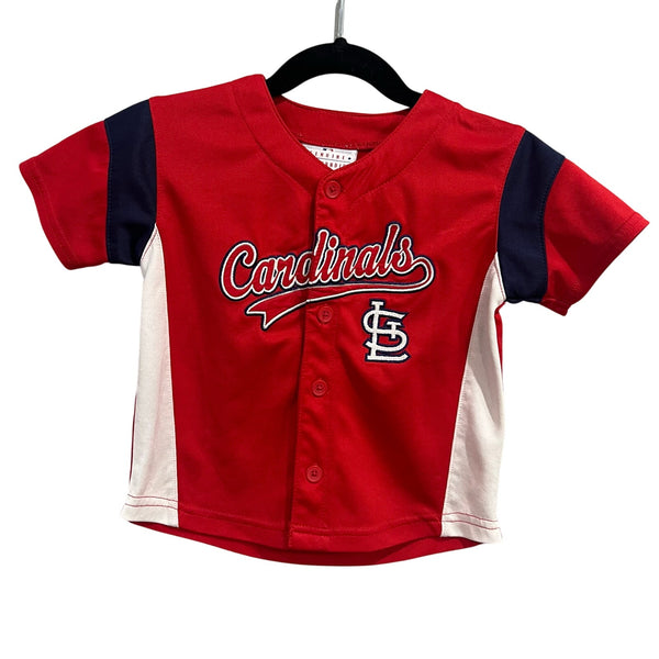 STL Cardinals Full Button Front Red Cardinals Jersey Size 2T