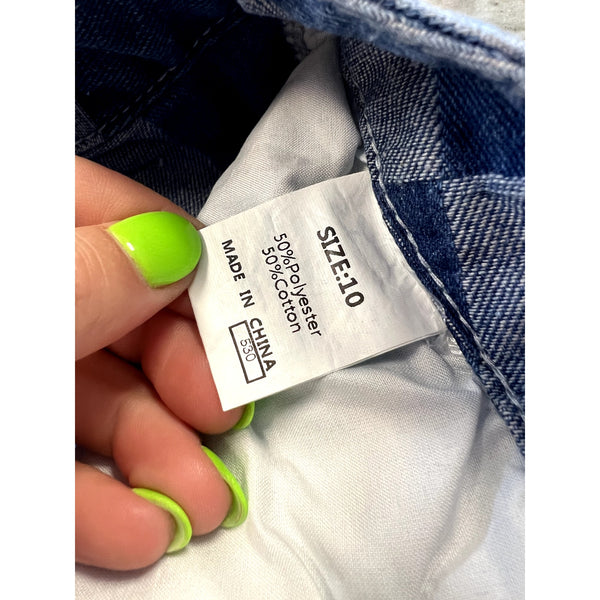 Women's Checkered Print Wide Leg Jeans Size 10