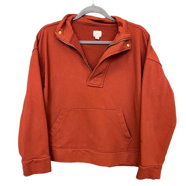 A New Day Rust Orange Quarter Zip Pullover Size Large
