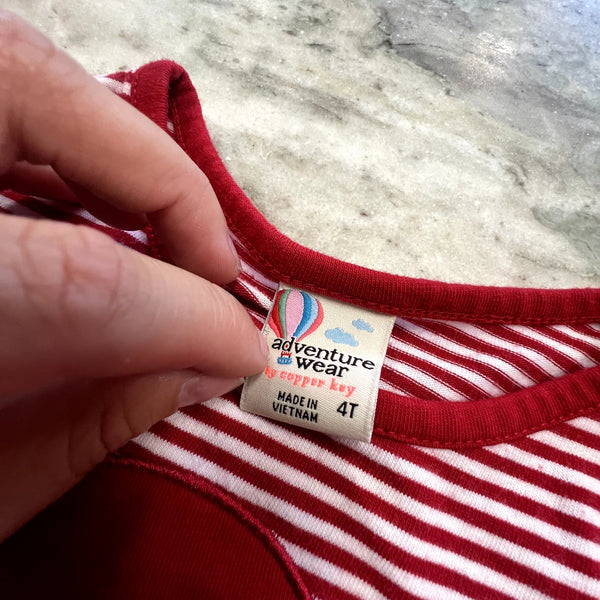 Adventure Wear Santa Striped Tee Size 4T
