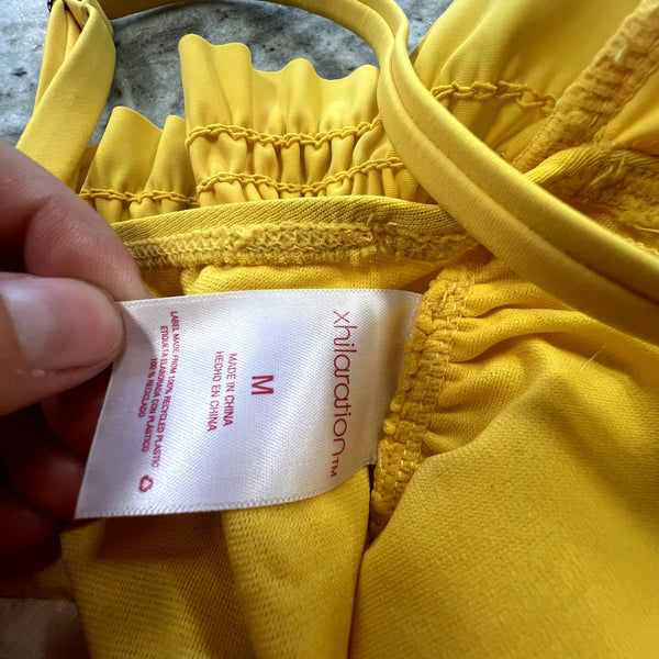 Xhilaration Yellow Tube Top Swim Top Medium
