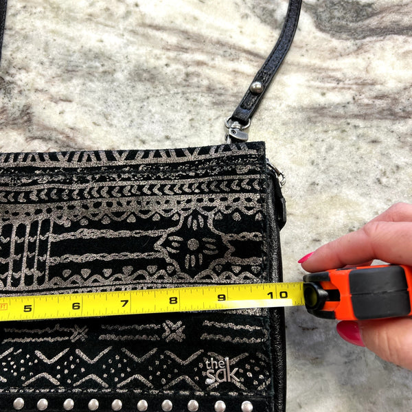 The Sak Black + Silver Studded Iris Crossbody Bag
