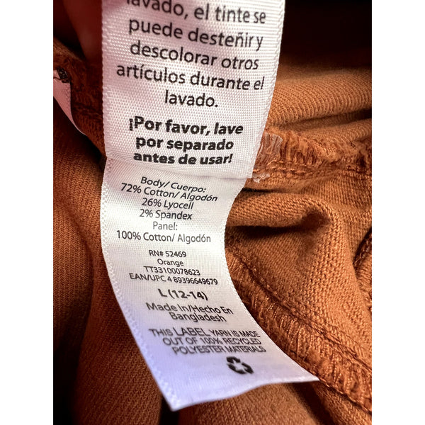 Time and Tru Rust Orange Cotton Joggers Size Large