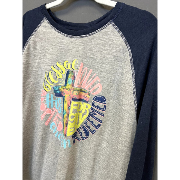 Women's Christian Cross Shirt Redeemed Adopted Size Unisex XL
