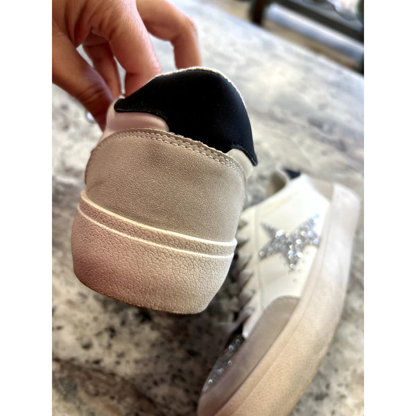 Women's Silver Glitter Star Sneakers Size 10