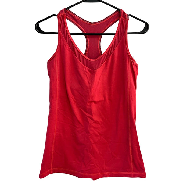 Lululemon Cool Racerback Coral Red Tank Top Size 8