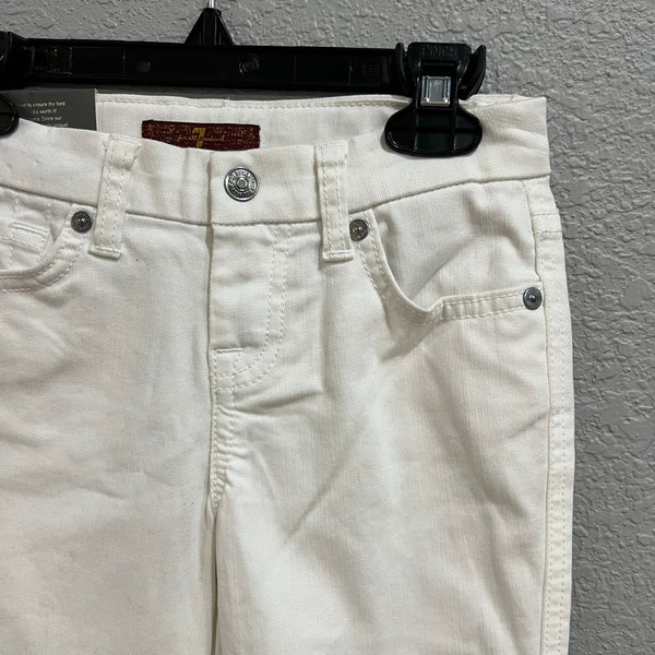 NWT Girls White 7FAM 7 For All Mankind A Pocket Flare Jeans Size 6X