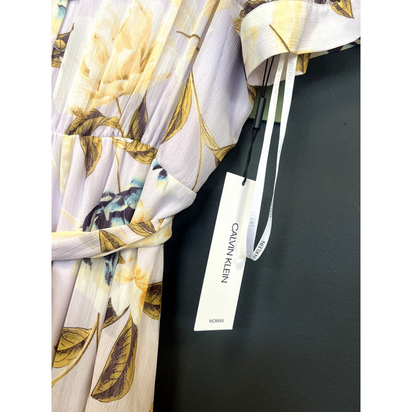 NWT Calvin Klein Lavender Floral Maxi Dress Size 18W