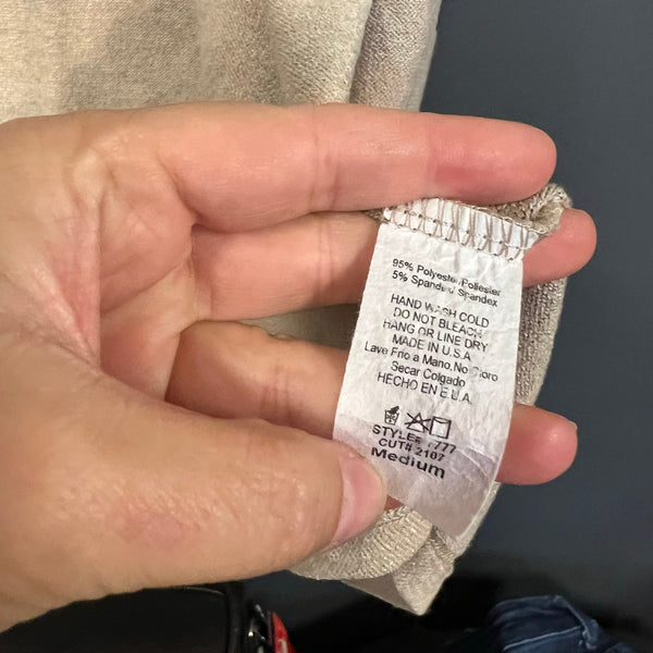 Phil Love Light Tan + Leopard Open Front Cardigan Medium