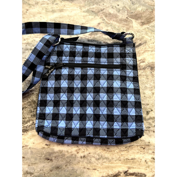 Vera Bradley Alpine Check Black + Blue Crossbody Bag