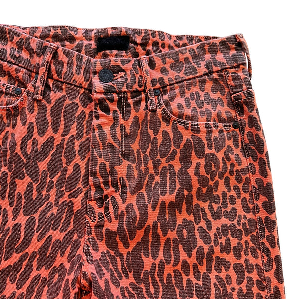 Mother Jeans High Waisted Looker Ankle Fray Animal Attraction Skinnies Size 25